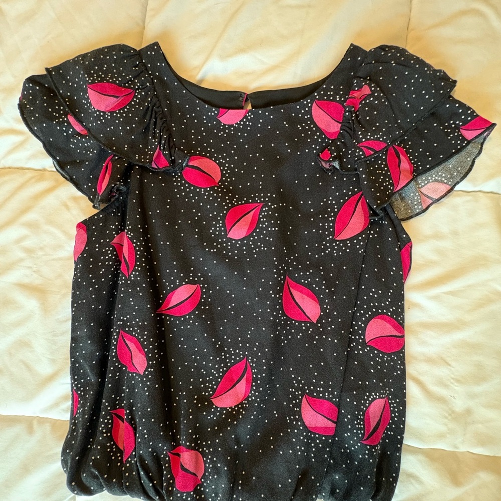ALI & JAY Black Top with Pink and White Accents